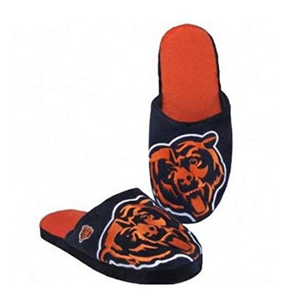 Forever Collectibles 8784905580-L Chicago Bears Big Logo Stripe Slipper; Large - 2 Piece 8784905580-L - main